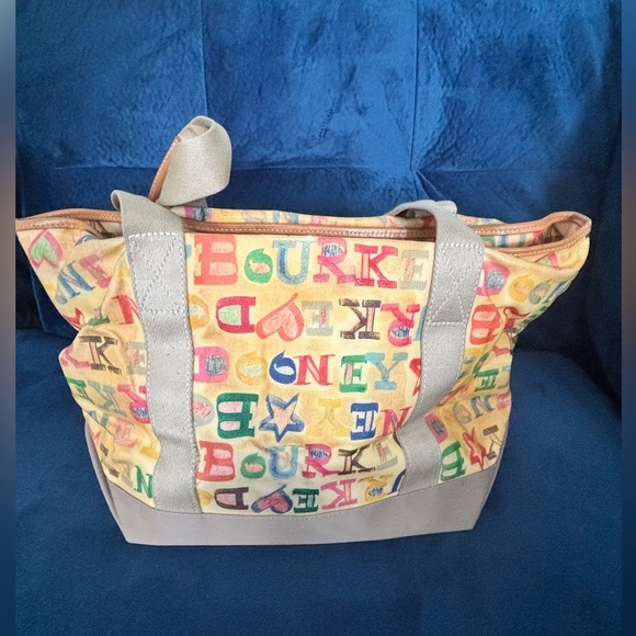 Vintage Y2K Dooney & Bourke Coated Rainbow Doodle Graffiti Handbag Purse Rare - Picture 8 of 16